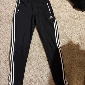adidas Black Track Pants with White Stripes